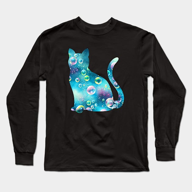 Bubble Cat Long Sleeve T-Shirt by KayBee Gift Shop